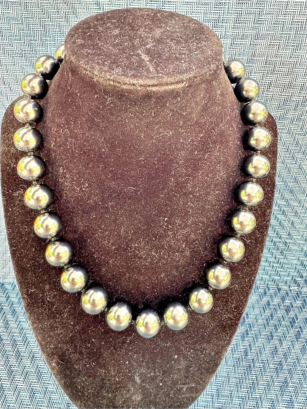 Vintage Carolee Chunky Glass Pearl Choker Necklace